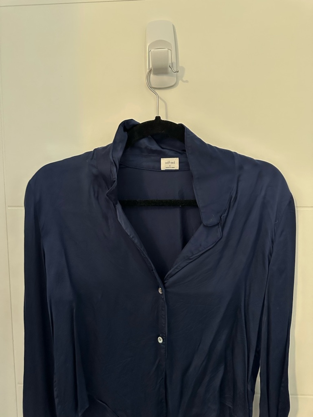 Wilfred Deep Navy Button-Up blouse